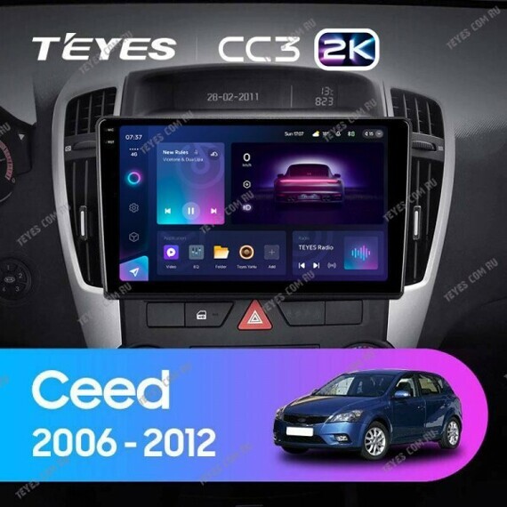 Штатная магнитола Teyes CC3 2K 4/32 Kia Ceed (2006-2012)