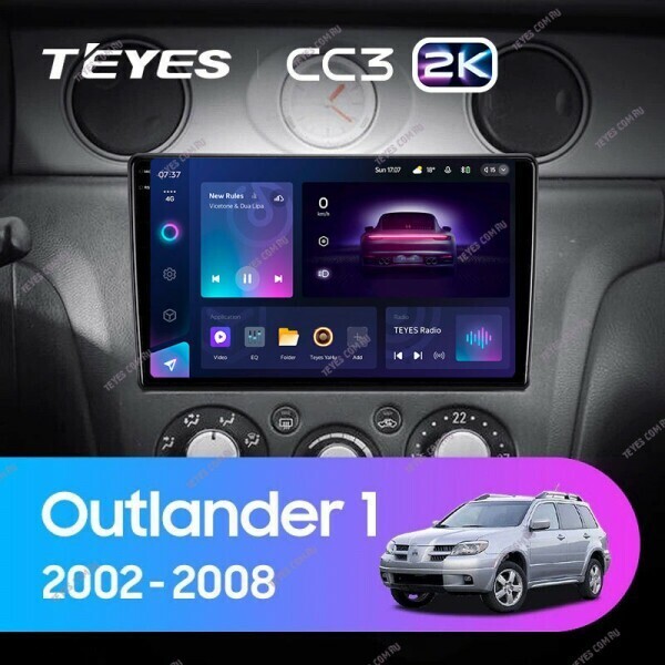 Штатная магнитола Teyes CC3 2K 4/64 Mitsubishi Outlander 1 (2002-2008)