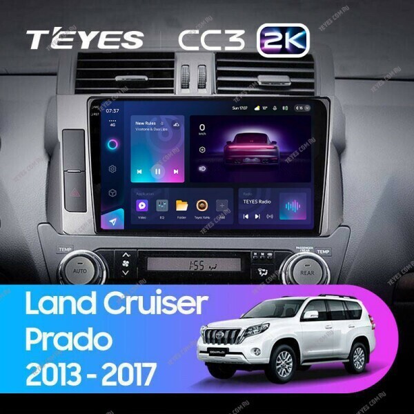Штатная магнитола Teyes CC3 2K 4/32 Toyota Land Cruiser Prado 150 (2013-2017)