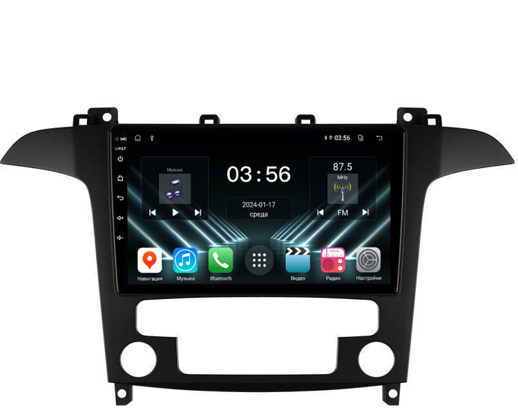 Штатная магнитола KM PRO DX для Ford S-MAX (2006-2015) 4/64 на Android (климат)