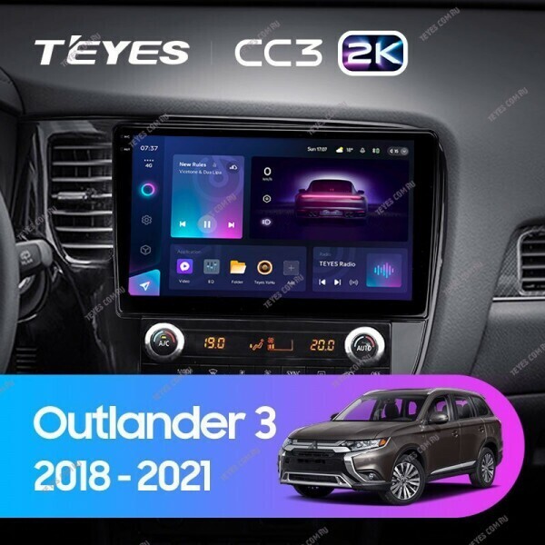 Штатная магнитола Teyes CC3 2K 4/64 Mitsubishi Outlander 3 (2018-2021)
